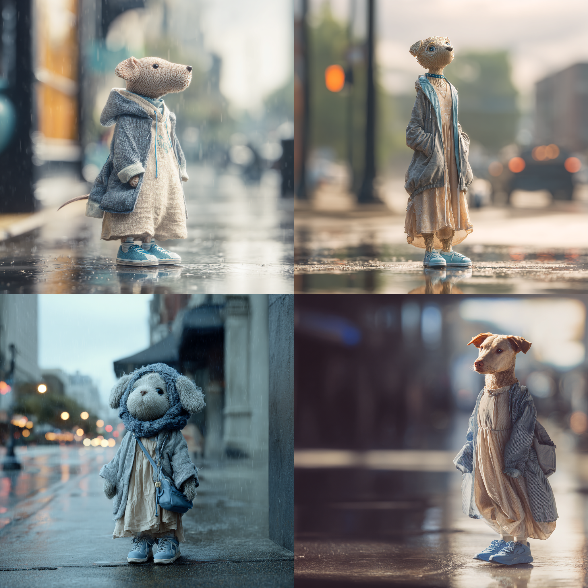 귀여운 동물친구 21°C 실 비 날씨 패션 추천 코디